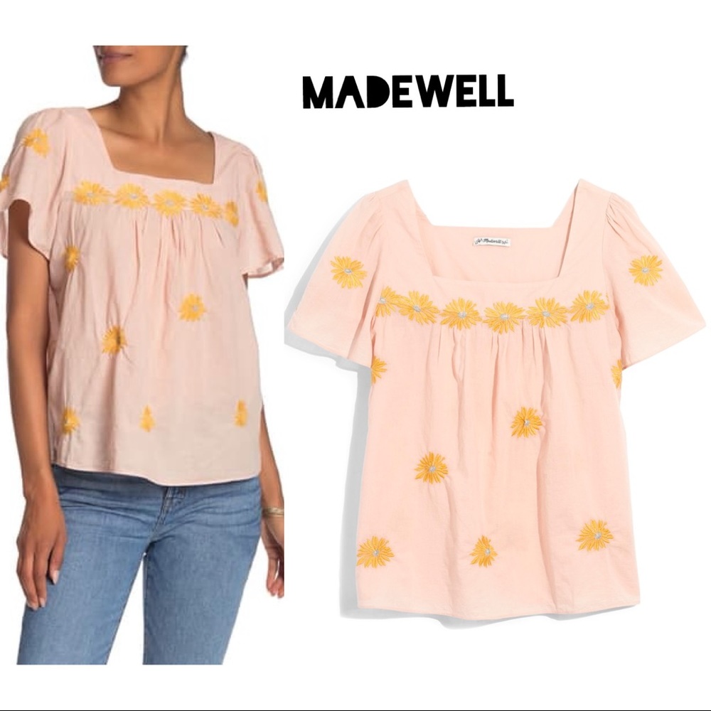 ☀️MADEWELL Floral Embroidered Top S